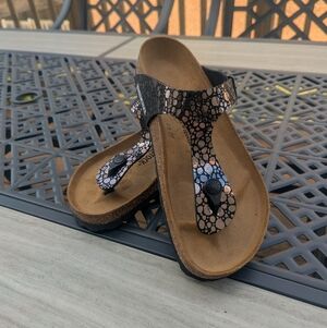 Birkenstock Gizeh 39 Metallic Stones Black Flip Flop Sandals